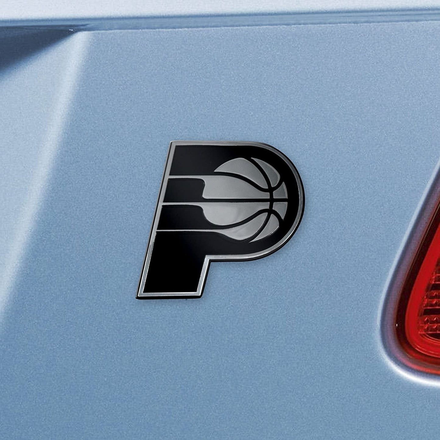 Indiana Pacers Premium Solid Metal Raised Auto Emblem, Shape Cut, Adhesive Backing