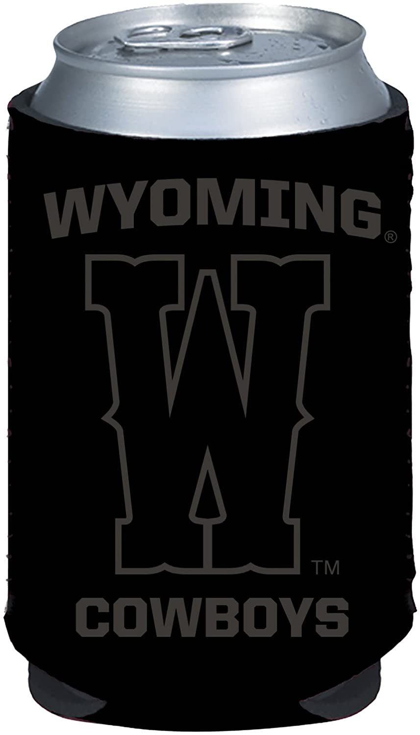 Wyoming Cowboys 2-Pack Black Tonal CAN Beverage Insulator Neoprene Holder Cooler Coolie University of