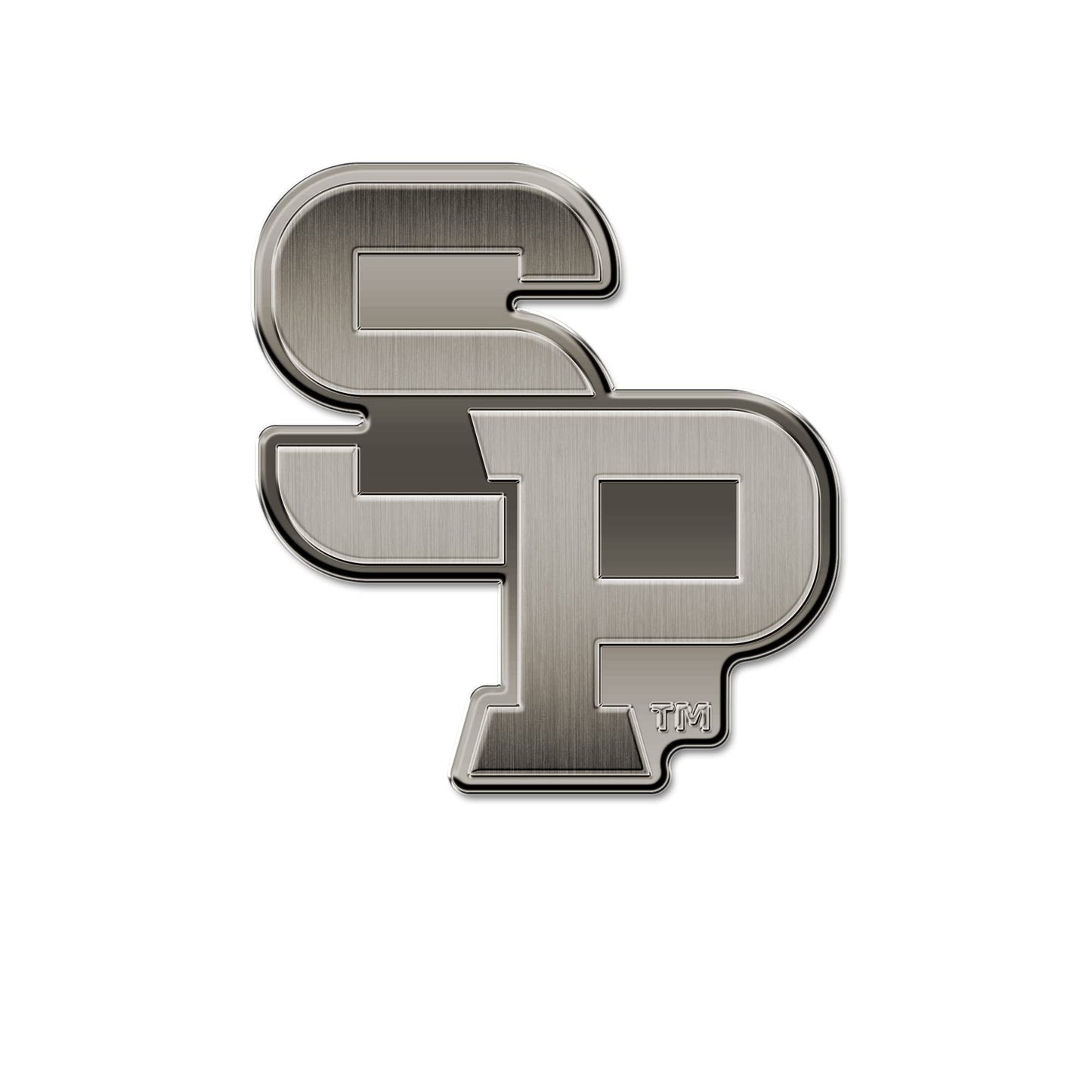 Rico Industries NCAA Wisconsin-Stevens Point Pointers Antique Auto Emblem Antique Nickel Auto Emblem for Car/Truck/SUV