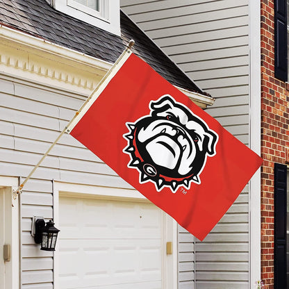 University of Georgia Bulldogs Premium 3x5 Feet Flag Banner, Mascot Logo Design, Metal Grommets, Outdoor Use, Single Sided