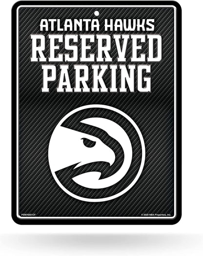 Atlanta Hawks Metal Parking Sign, Carbon Fiber Design 8.5x11 Inch