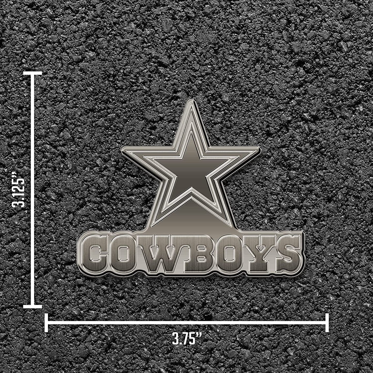 Dallas Cowboys Solid Metal Auto Emblem Antique Nickel Design