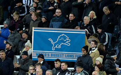 Detroit Lions 3x5 Feet Flag Banner, World's Biggest Fan, Metal Grommets, Single Sided, Indoor or Outdoor Use