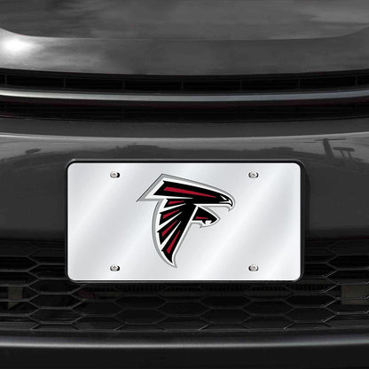 Atlanta Falcons Premium Laser Cut Tag License Plate, Mirrored Acrylic Inlaid, 12x6 Inch