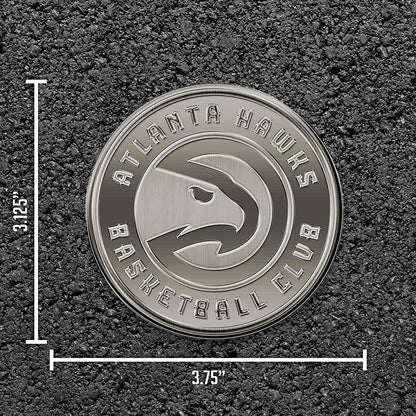 Atlanta Hawks Solid Metal Auto Emblem Antique Nickel for Car/Truck/SUV