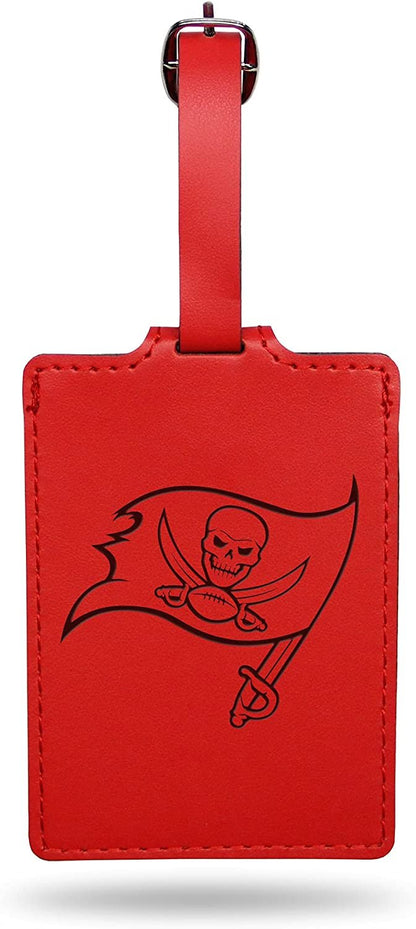 Tampa Bay Buccaneers Luggage Bag Tag Laser Engraved Ultra Suede Includes ID Card