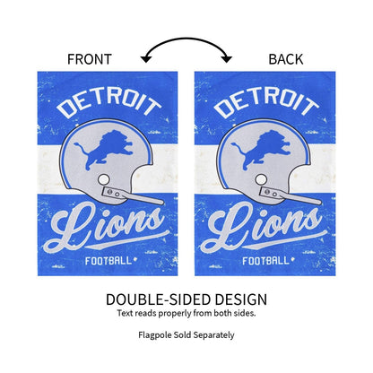 Detroit Lions Premium Double Sided Garden Flag Banner, Vintage Design, Linen, 13x18 Inch, Outdoor, Display Pole Sold Separately