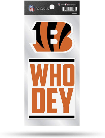 Cincinnati Bengals Double Up Die Cut 2-Piece Sticker Sheet