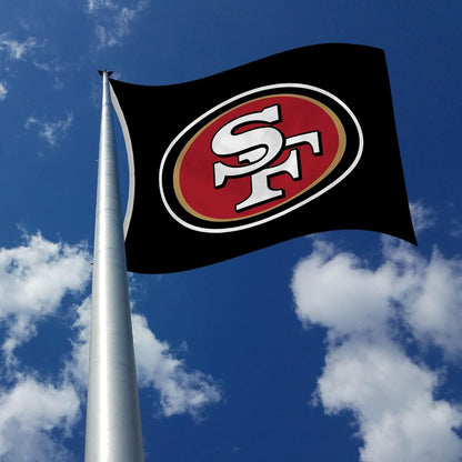 San Francisco 49ers 3x5 Feet Flag Banner, Black, Metal Grommets, Single Sided, Indoor or Outdoor Use