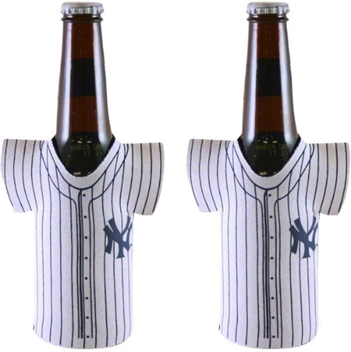 New York Yankees 2-Pack White Jersey Design Bottle Neoprene Beverage Insulator Holder Baseball
