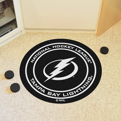 Tampa Bay Lightning 27 Inch Area Rug Floor Mat, Nylon, Anti-Skid Backing, Puck Shaped