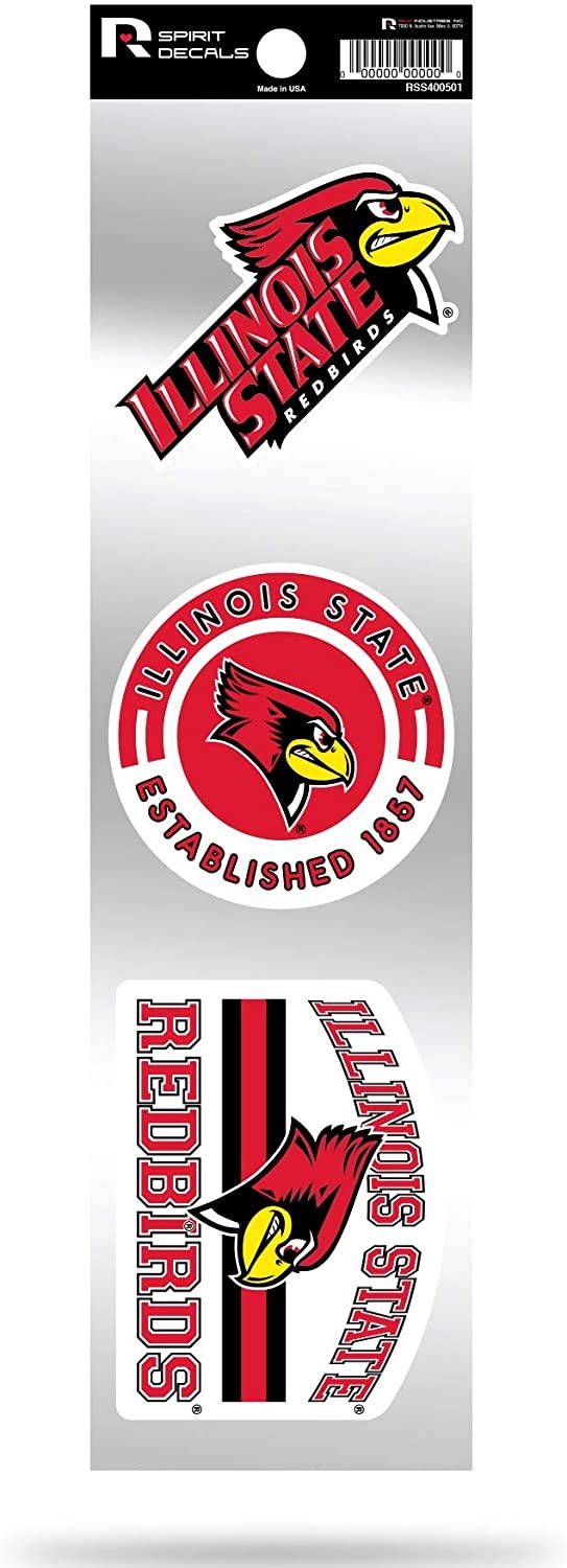 Illinois State Redbirds Triple Retro Throwback Spirit Decals Flat Vinyl Auto Home Sticker Sheet University of