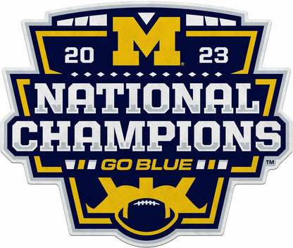 Rico Industries NCAA Michigan Wolverines 2024 CFP National Champions Shape Cut Pennant - Home and Living Room Décor - Soft Felt EZ to Hang