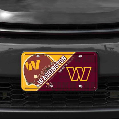 Washington Commanders Metal Tag Auto License Plate Split Design 6x12 Inch