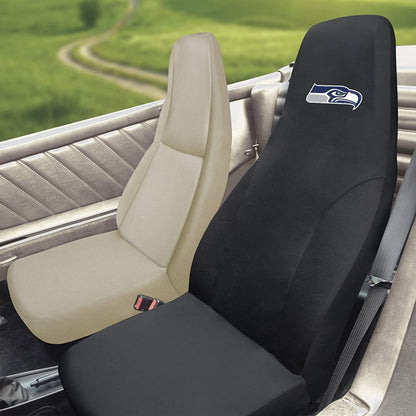 NFL Seattle Seahawks Embroidered Seat Cover, Black, 20"x48"
