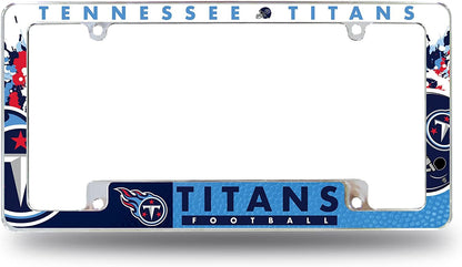 Rico Industries NFL Tennessee Titans Primary 12" x 6" Chrome All Over Automotive License Plate Frame for Car/Truck/SUV