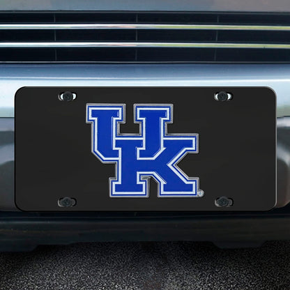 University of Kentucky Wildcats Metal License Plate Tag Die Cast 3D Black Stainless Steel
