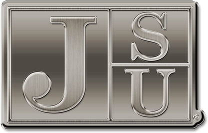 Jackson State University Tigers Solid Metal Auto Emblem Antique Nickel for Car/Truck/SUV