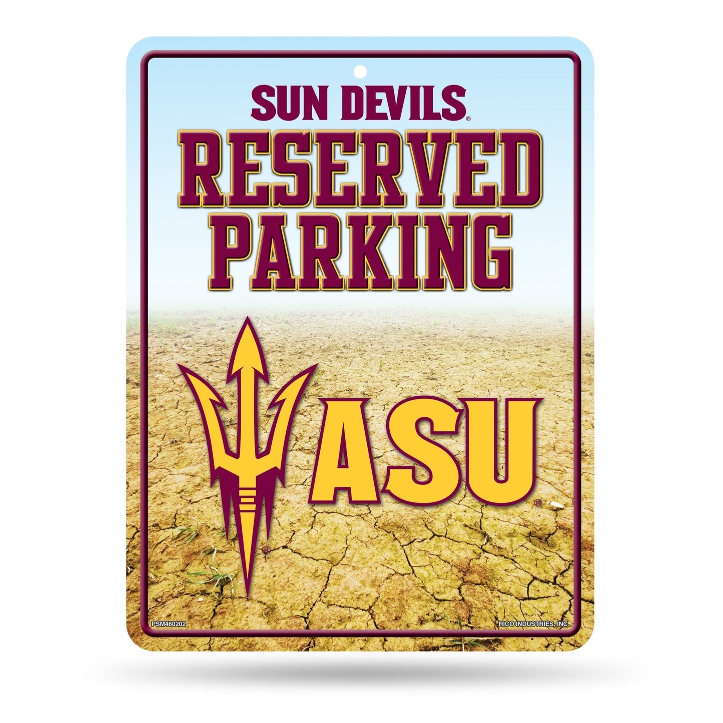 Arizona State University Sun Devils Metal Parking Sign, Reserved, 8.5 x 11 Inch, High Resolution