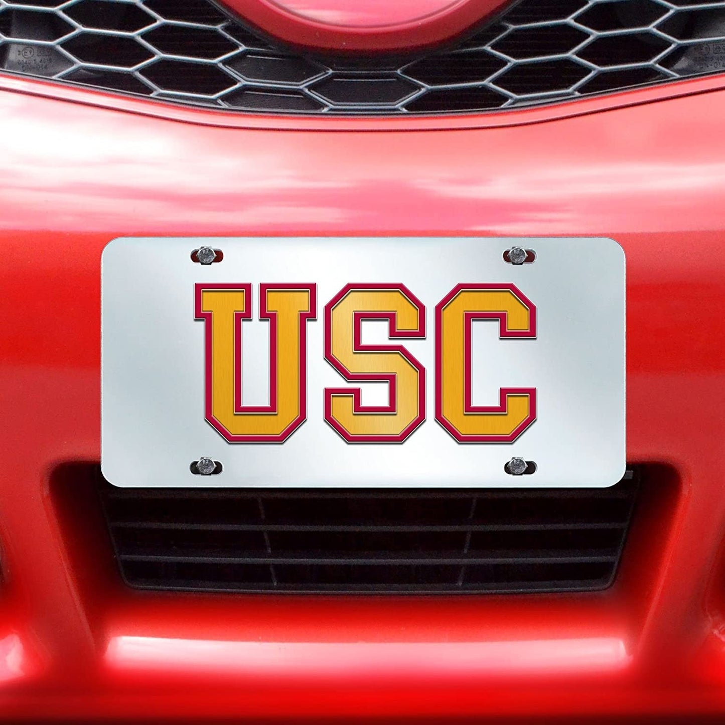 FANMATS NCAA Univ of Southern California Trojans Plastic License Plate (Inlaid)