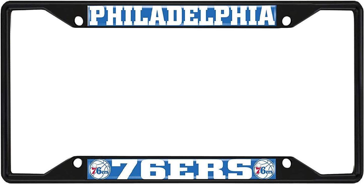 FANMATS 31338 Philadelphia 76ers Metal License Plate Frame Black Finish