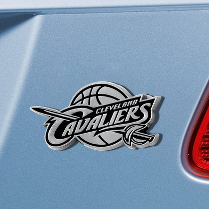Cleveland Cavaliers Premium Solid Metal Raised Auto Emblem, Shape Cut, Adhesive Backing