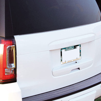 Atlanta Falcons Metal License Plate Frame Chrome Tag Cover, Carbon Fiber Design, 12x6 Inch