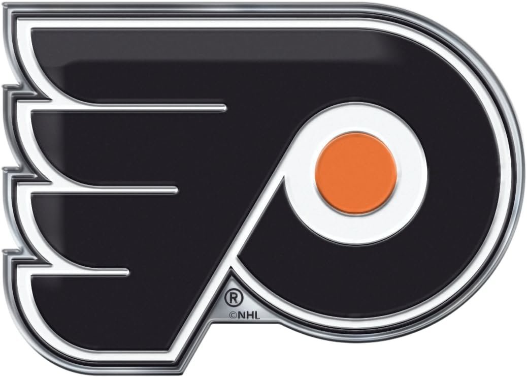 Philadelphia Flyers Heavy Duty Aluminum Metal Color Auto Emblem Embossed Decal