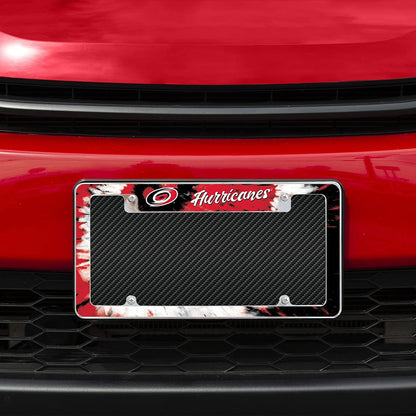 Carolina Hurricanes Metal License Plate Frame Chrome Tag Cover Tie Dye Design 6x12 Inch