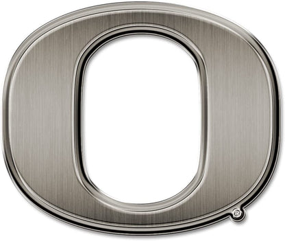 University of Oregon Ducks Solid Metal Auto Emblem Antique Nickel for Car/Truck/SUV