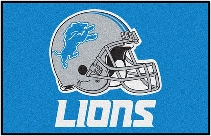 Detroit Lions Floor Mat Area Rug, 20x30 Inch, Nylon, Anti-Skid Backing