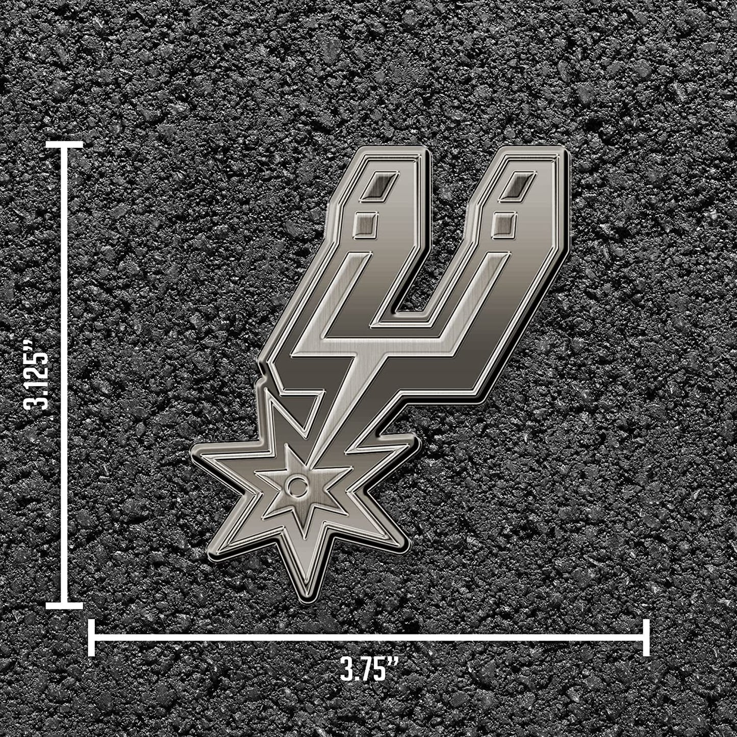 San Antonio Spurs Solid Metal Auto Emblem Antique Nickel for Car/Truck/SUV