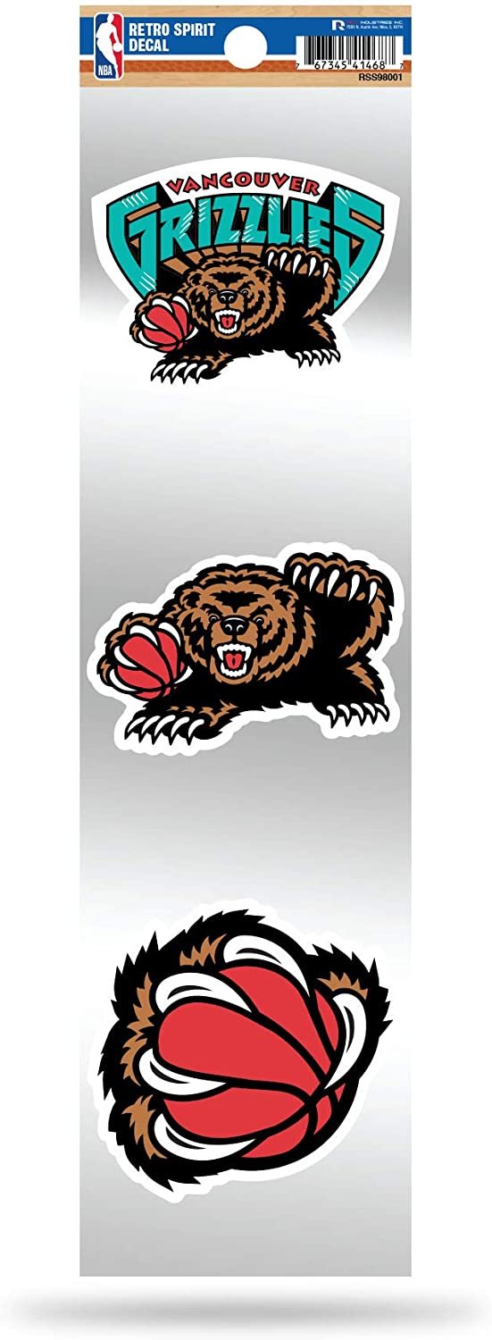Rico Industries NBA Memphis Grizzlies 3-Piece Retro Spirit Decals