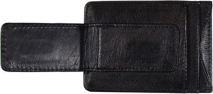 Clemson University Tigers Black Leather Wallet, Front Pocket Magnetic Money Clip, Printed Logo