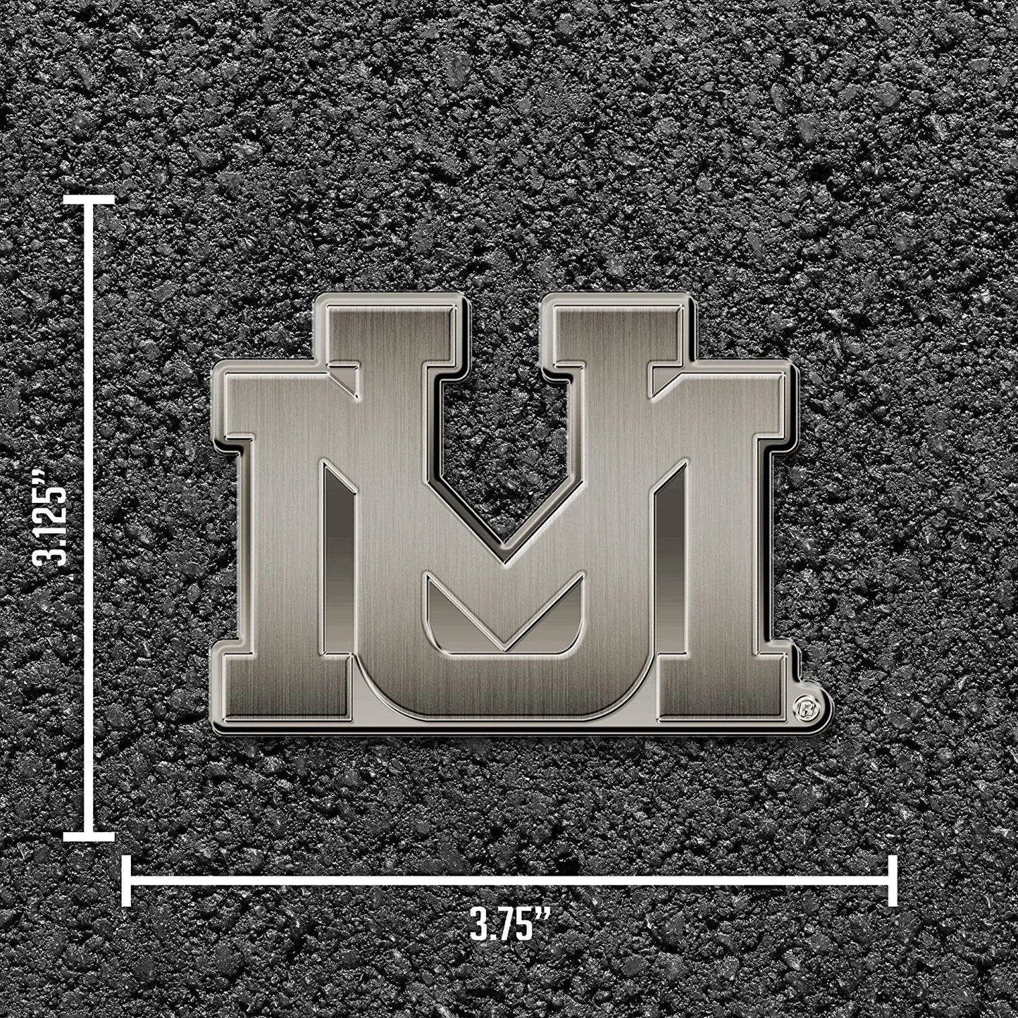 University of Montana Grizzlies Solid Metal Auto Emblem Antique Nickel for Car/Truck/SUV