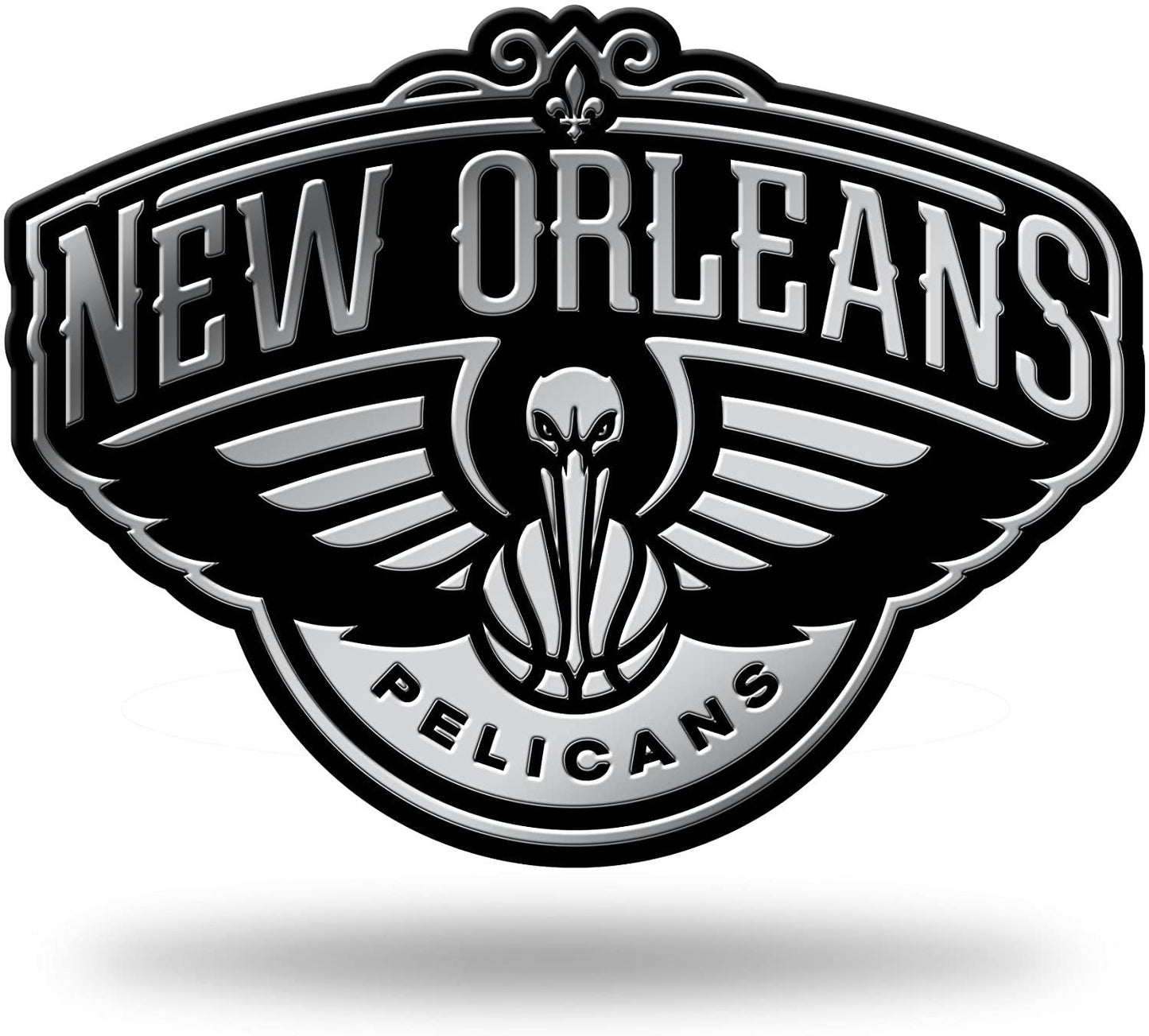 New Orleans Pelicans Silver Chrome Finished Auto Emblem Molded Raised