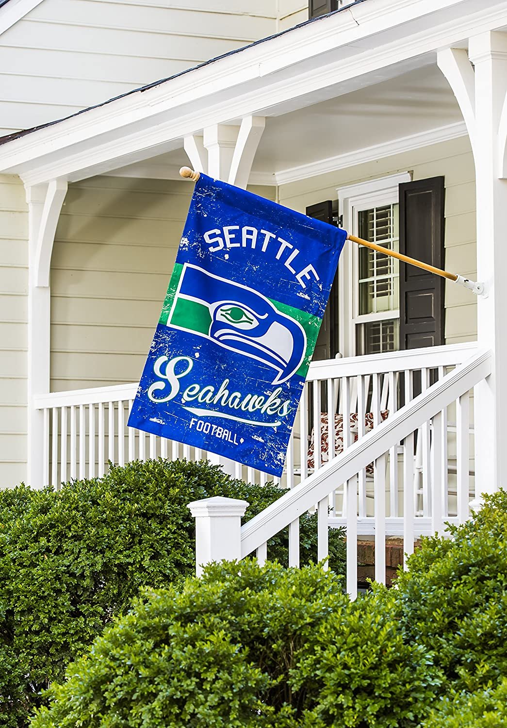 Seattle Seahawks House Banner Flag, Premium Double Sided, 28x44 Inch, Vintage Design, Linen, Indoor Outdoor