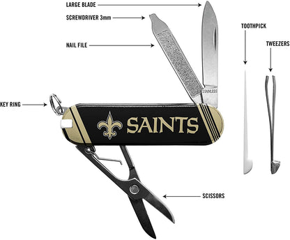 New Orleans Saints Premium 7-Piece Multi Tool, Essential Pocket Utility Knife