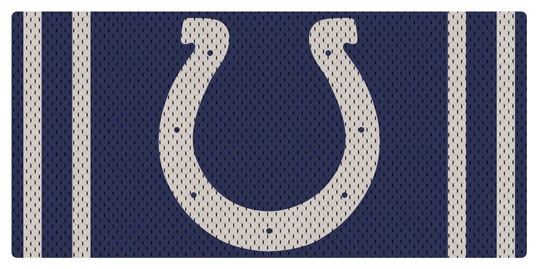 Indianapolis Colts Team Jersey Style Deluxe Acrylic Laser Cut Mirrored License Plate Tag Football