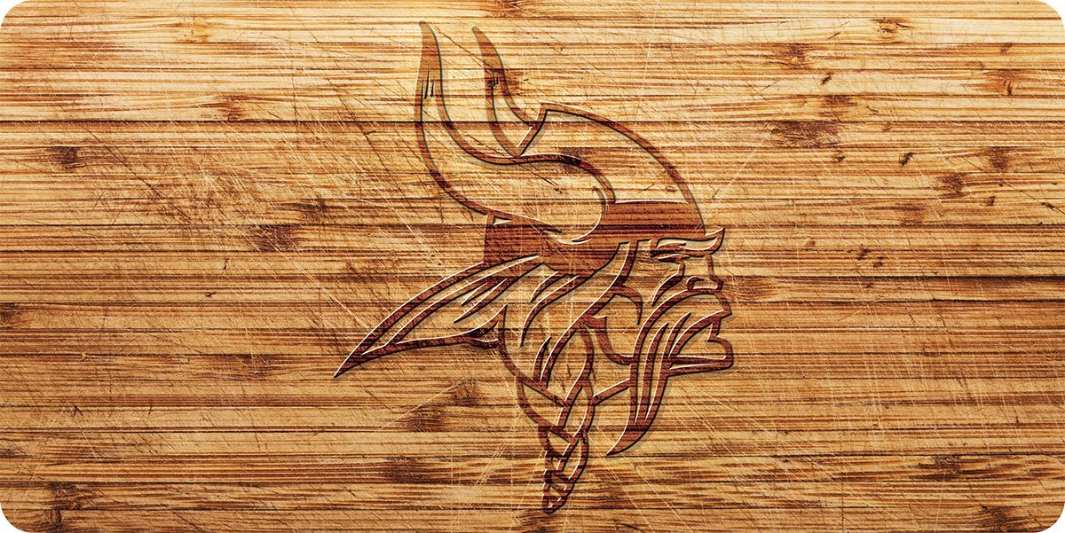 Minnesota Vikings Logo Wood Style Acrylic License Plate