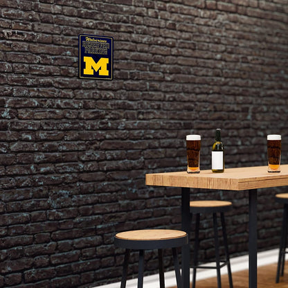 University of Michigan Wolverines Metal Parking Novelty Wall Sign 8.5 x 11 Inch
