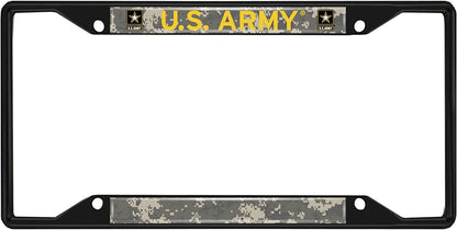 FANMATS 31294 U.S. Army Metal License Plate Frame Black Finish