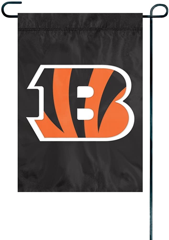 Cincinnati Bengals Premium Garden Flag Banner Applique Embroidered 12.5x18 Inch