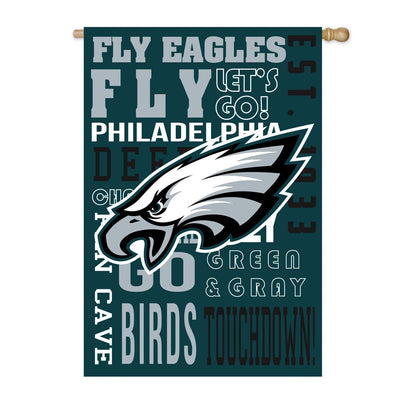 Philadelphia Eagles Premium Double Sided House Flag Banner, Fan Rules Design, 28x44 Inch, Display Pole Sold Seperately, Officially Licensed