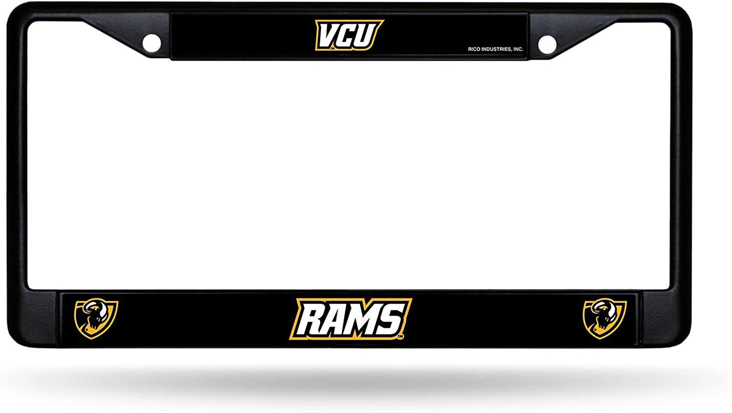 Virginia Commonwealth University Rams Vcu Black Metal License Plate Frame Chrome Tag Cover 6x12 Inch