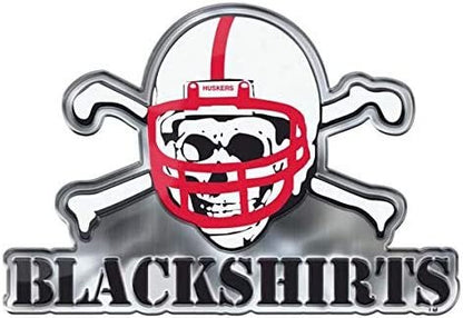 University of Nebraska Cornhuskers Aluminum Metal Auto Emblem Raised Adhesive Backing