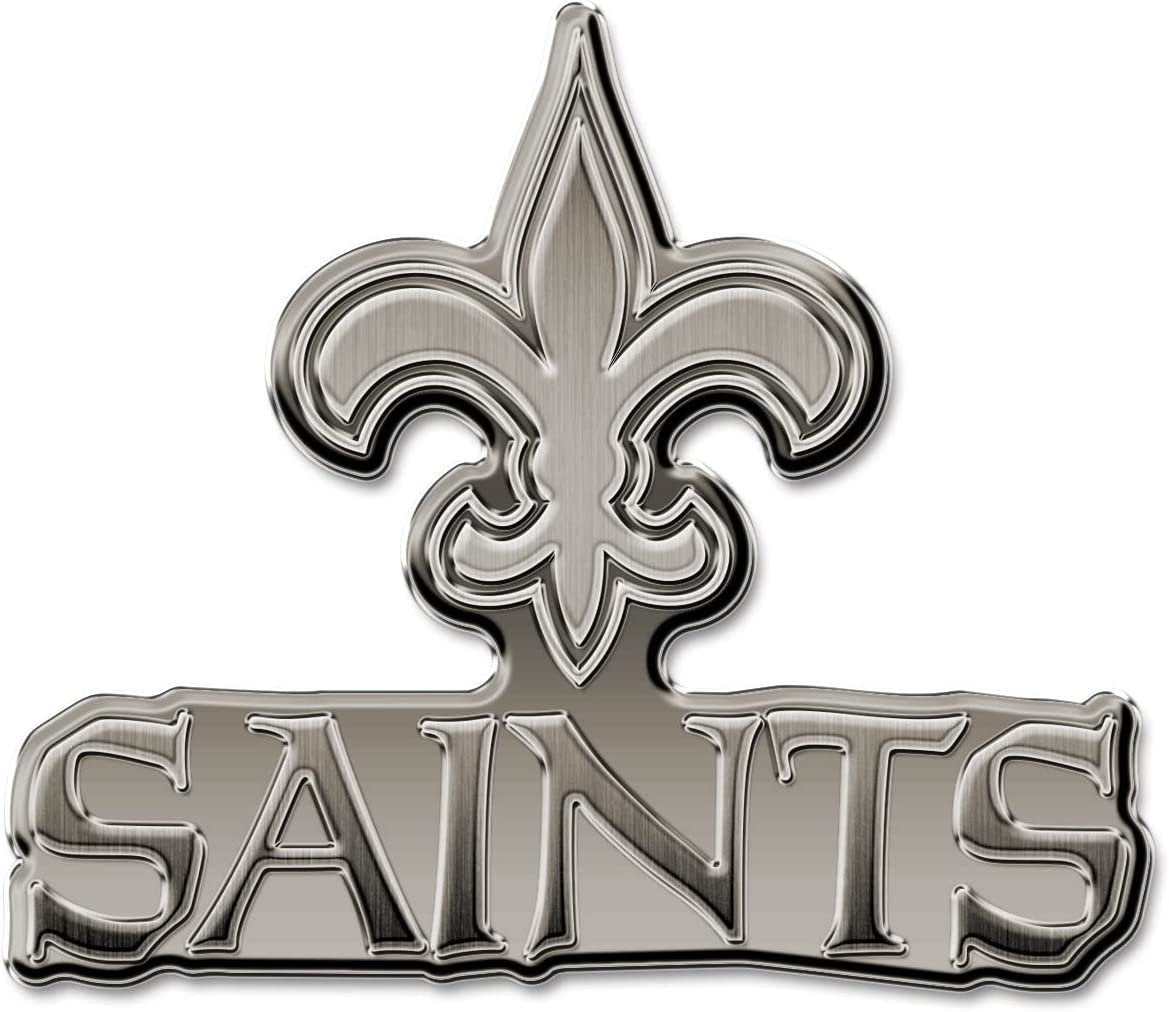 New Orleans Saints Solid Metal Auto Emblem Antique Nickel Design