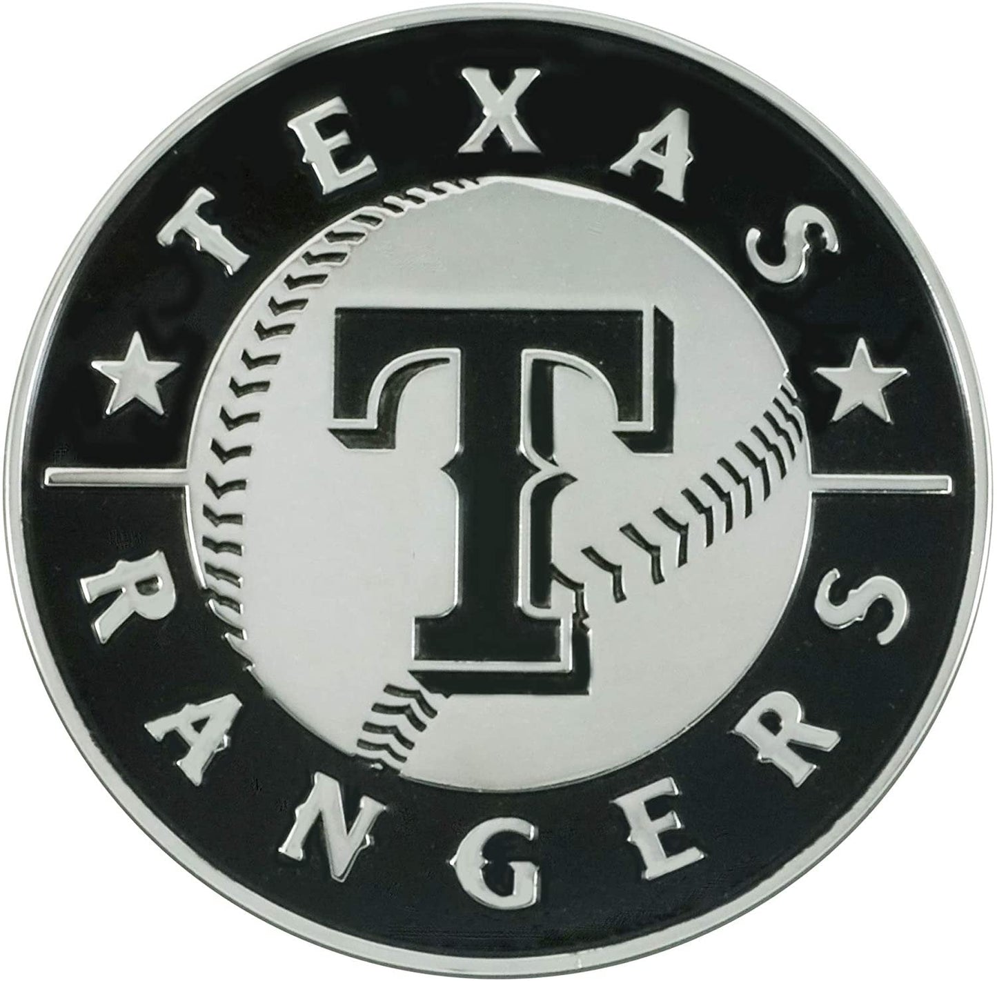 Texas Rangers Solid Metal Raised Auto Emblem Decal Adhesive Backing
