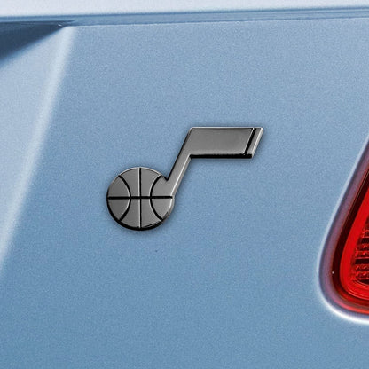 Utah Jazz Premium Solid Metal Raised Auto Emblem, Shape Cut, Adhesive Backing