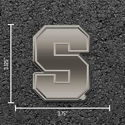 Syracuse University Orange Solid Metal Auto Emblem Antique Nickel for Car/Truck/SUV